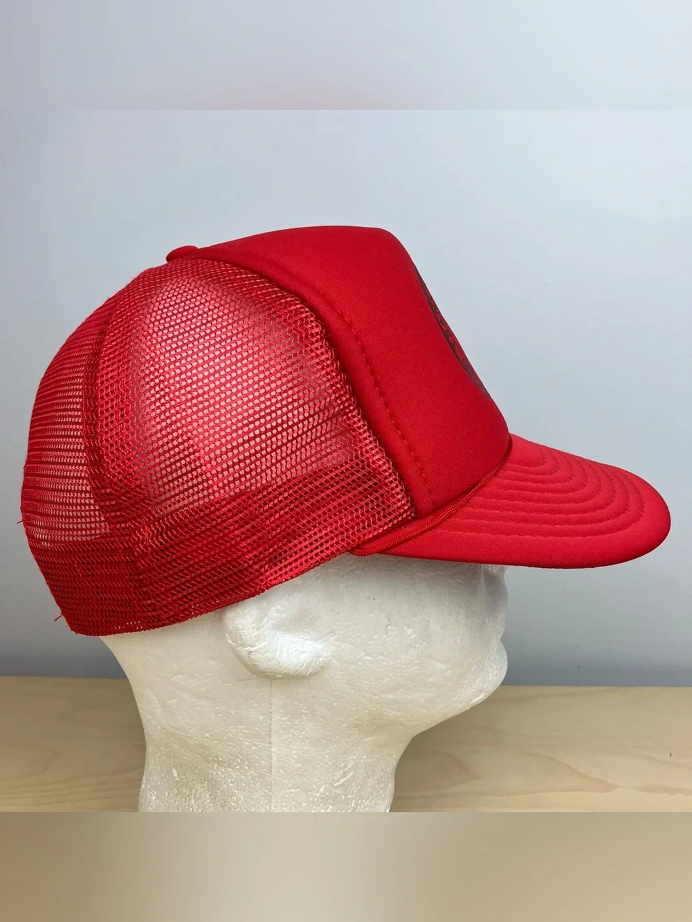 Vintage Owls Head Transportation Museum Maine Red Mesh Rope Snapback Trucker Hat